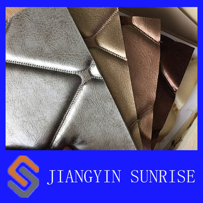 Commercial Brown Faux Leather Upholstery Fabric With Polyurethane Sponge