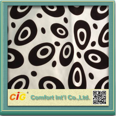 Funiture Print PU Synthetic Leather Fabric 0.8mm Flocking Design