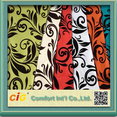 Funiture Print PU Synthetic Leather Fabric 0.8mm Flocking Design