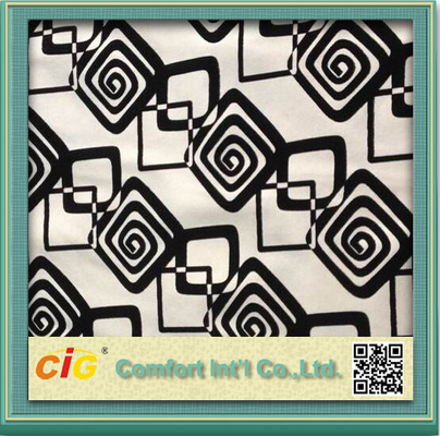 Funiture Print PU Synthetic Leather Fabric 0.8mm Flocking Design